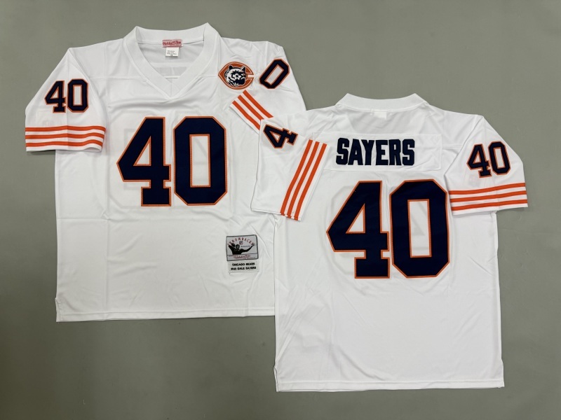 Men 2025 Nike Chicago Bears #40 Sayers white Throwback Limited NFL Jersey style 001->chicago bears->NFL Jersey